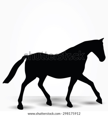 Vector Image - horse silhouette in parade walk pose isolated on white background 