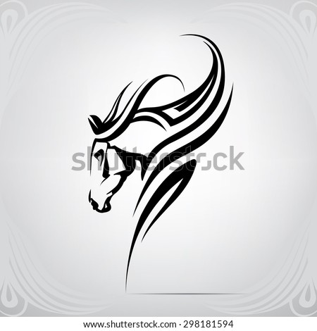 Silhouette of the head of a horse