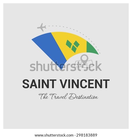 Saint Vincent and the Grenadines The Travel Destination logo - Vector travel company logo design - Country Flag Travel and Tourism concept t shirt graphics - vector illustration