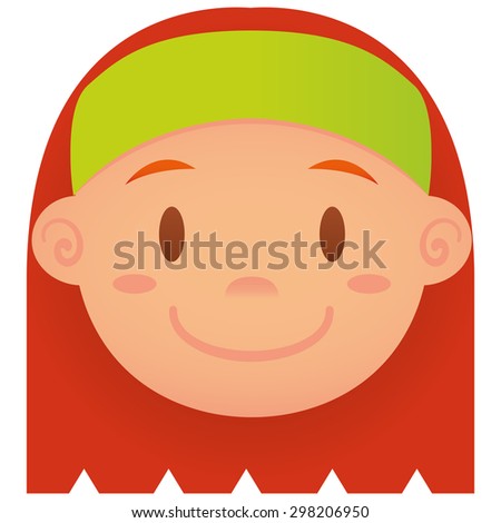Vector Cartoon Face Isolated On White Background