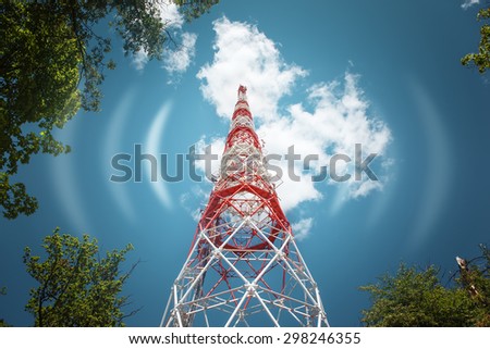  Communication tower radio signal Royalty-Free Stock Photo #298246355