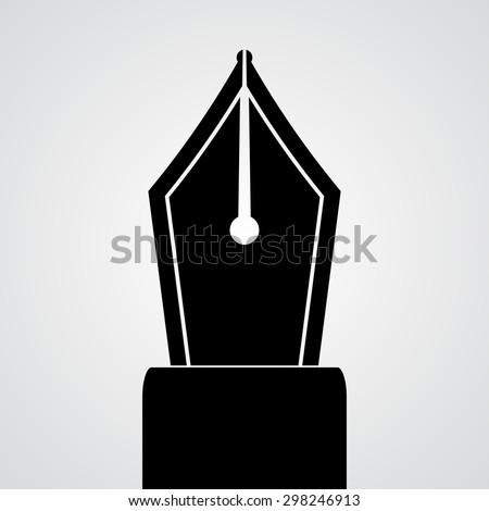 Black pen icon isolated on white. eps10