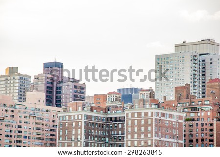 An artistic impression of the New York City skyline  looking into midtown Manhattan.