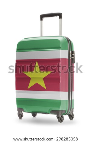 Suitcase painted into national flag - Suriname