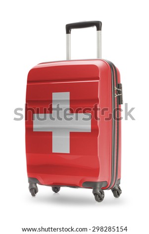 Suitcase painted into national flag - Switzerland