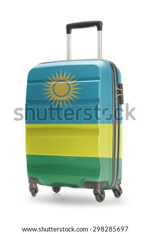 Suitcase painted into national flag - Rwanda