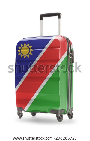 Suitcase painted into national flag - Namibia