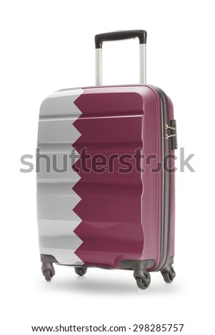 Suitcase painted into national flag - Qatar