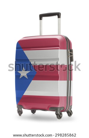 Suitcase painted into national flag - Puerto Rico