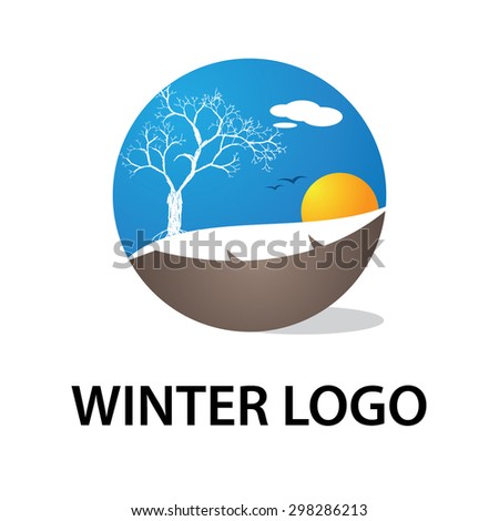 Winter Landscape Logo Design - Nature Vector