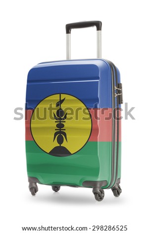 Suitcase painted into national flag - New Caledonia