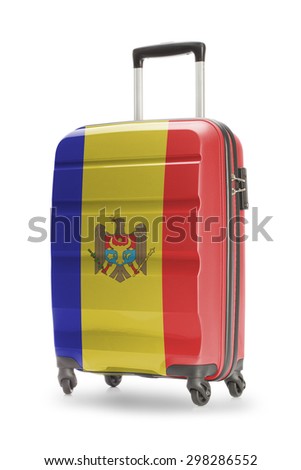 Suitcase painted into national flag - Moldova