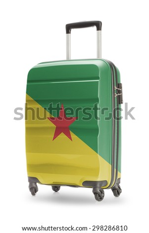 Suitcase painted into national flag - French Guiana