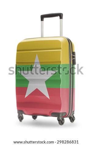 Suitcase painted into national flag - Myanmar