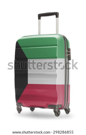 Suitcase painted into national flag - Kuwait