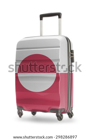 Suitcase painted into national flag - Greenland