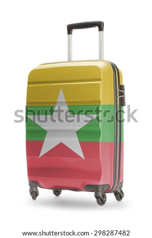 Suitcase painted into national flag - Burma