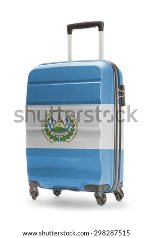 Suitcase painted into national flag - El Salvador