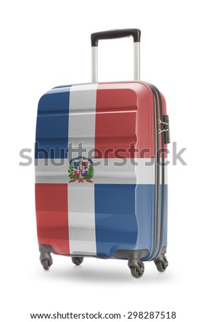 Suitcase painted into national flag - Dominican Republic