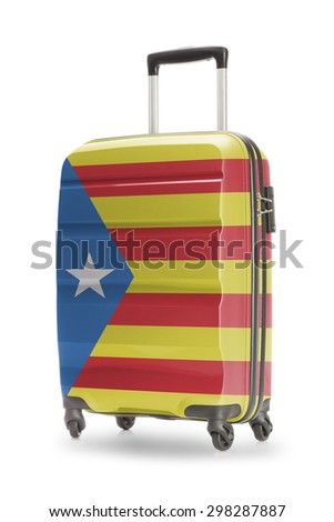 Suitcase painted into national flag - Estelada - Catalonia