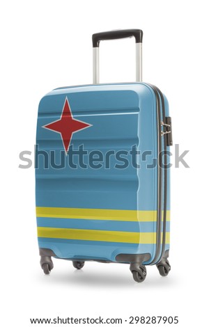 Suitcase painted into national flag - Aruba