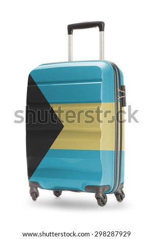 Suitcase painted into national flag - Bahamas
