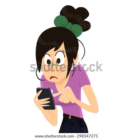 internet obsession, young woman holds smartphone