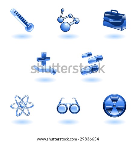 A set of shiny glossy medical icons