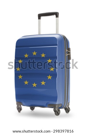 Suitcase painted into national flag - EU - European Union