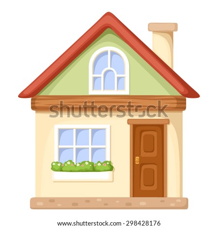 Vector illustration of a cartoon house isolated on a white background.