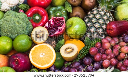 Group of Fruits and vegetables organics