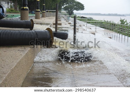 water pump at a khong river
