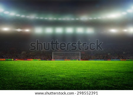 On the stadium. abstract football or soccer backgrounds  Royalty-Free Stock Photo #298552391
