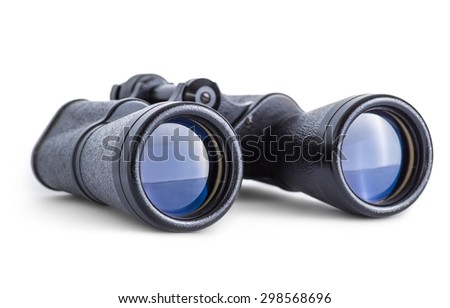 Soviet army binoculars isolated on white