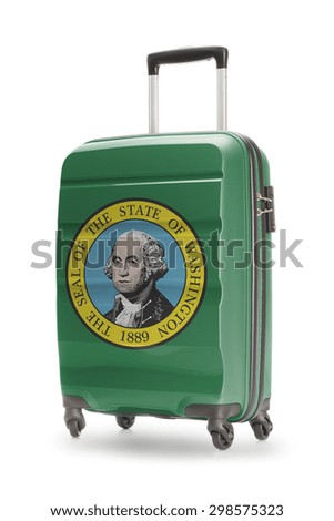 Suitcase painted into US state flag - Washington