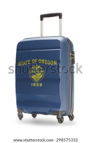 Suitcase painted into US state flag - Oregon