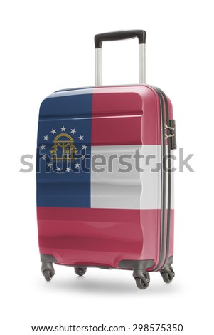 Suitcase painted into US state flag - Georgia