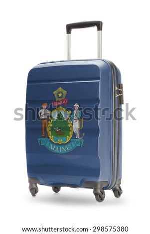 Suitcase painted into US state flag - Maine