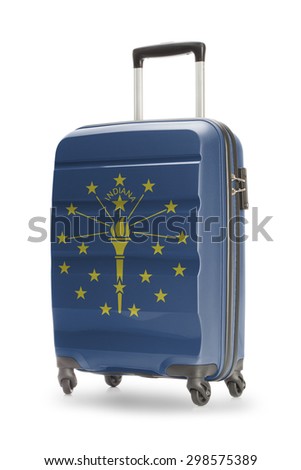 Suitcase painted into US state flag - Indiana