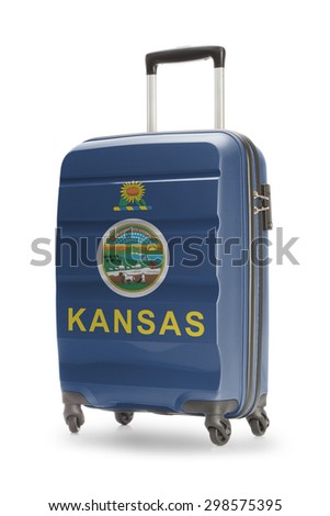 Suitcase painted into US state flag - Kansas