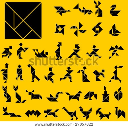 TRADITIONAL-CHINESE-TANGRAM-PUZZLE Stock Vector Images - Avopix.com