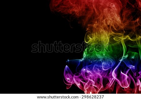 Abstract colorful smoke on black background, smoke background,colorful ink background,rainbow ,beautiful color smoke