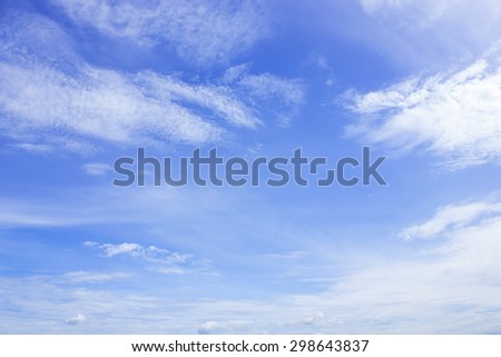 clouds in the blue sky background.