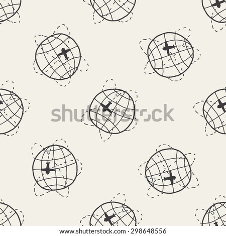 airplane doodle seamless pattern background