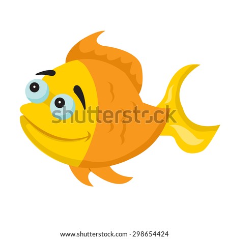 yellow fish cartoon illustration for children