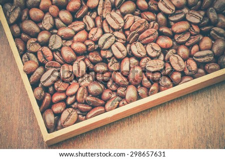 Coffee Beans with filter effect retro vintage style