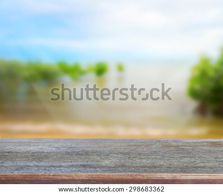 Table Top And Blur Nature of the Background