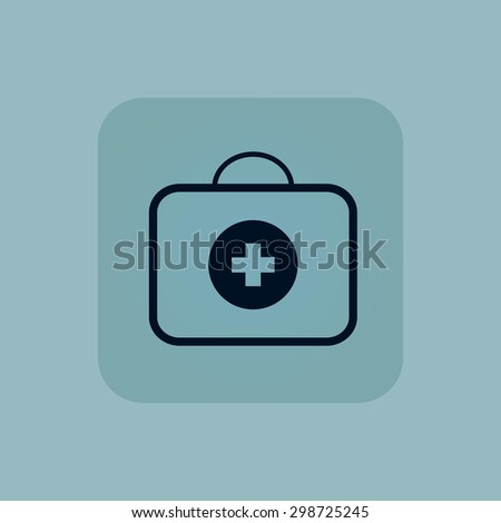 Image of first-aid kit in square, on pale blue background