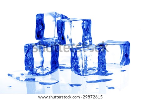 Blue tuned ice cubes