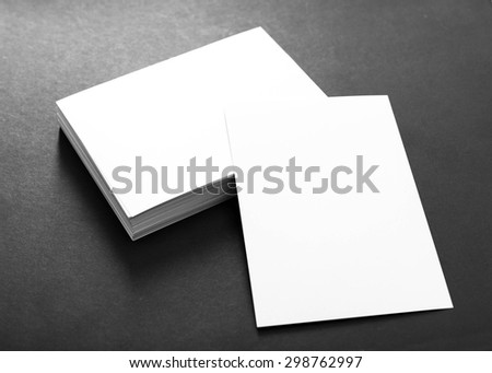 Blank businesscards on black background
